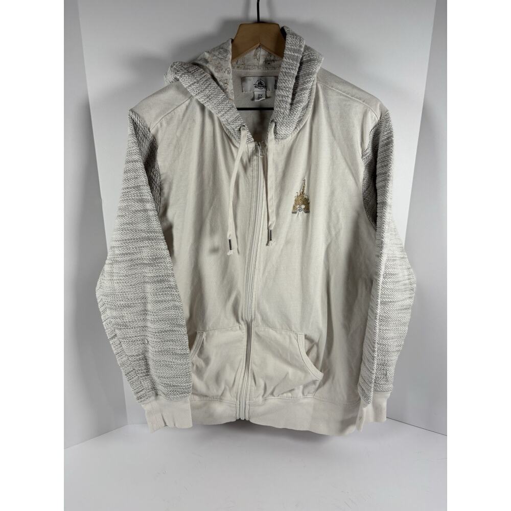 Disney Parks Walt Disney World Castle Mickey Zip Hoodie Womens 2X Has Stains